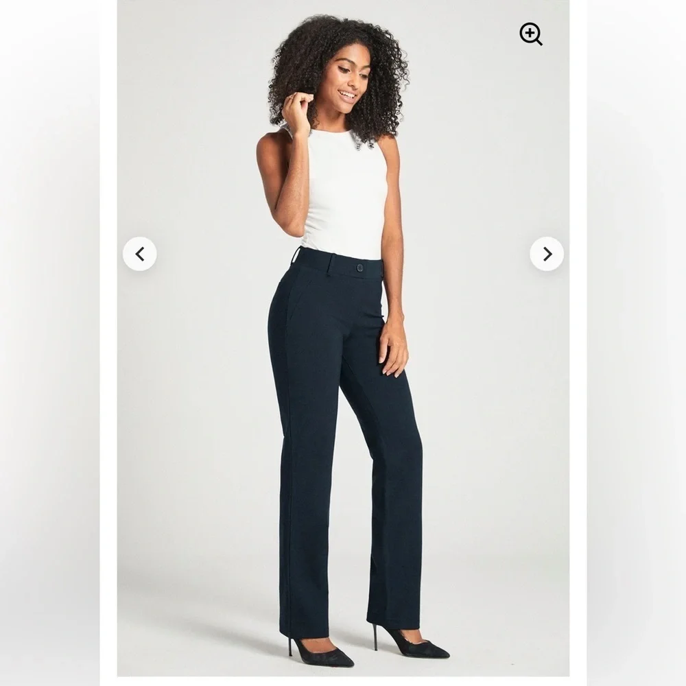 Betabrand Classic Dress Pant Yoga Pant | Straight (Navy)